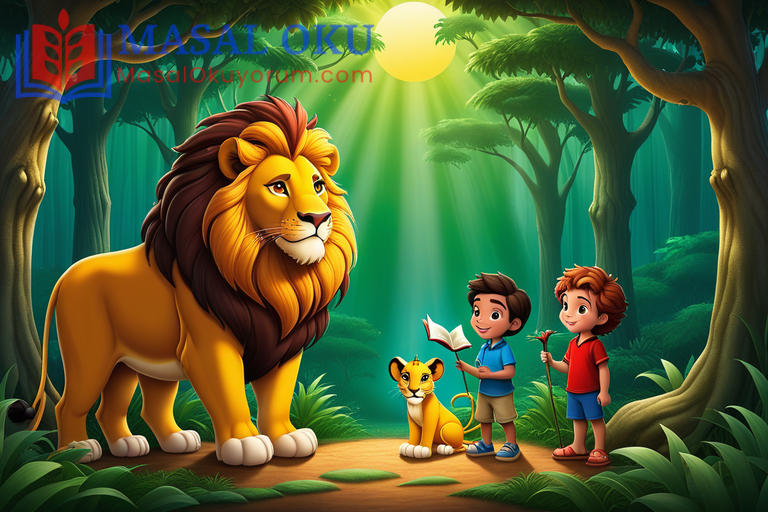 Ormanların Kralı Aslan ve Arkadaşı Masalı Ormanların Kralı Aslan ve Arkadaşı Masalı