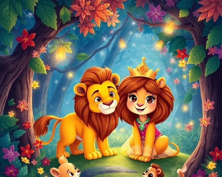 Aslanın Prens ve Prenses Macerası Masalı Aslanın Prens ve Prenses Macerası Masalı