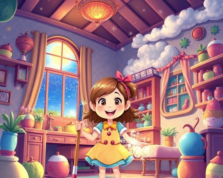 Hizmetçi Kızın Sihirli Mopu Masalı