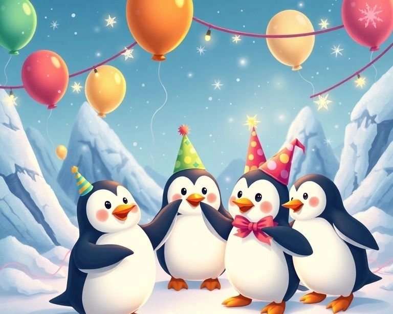Penguenlerin Şenlikli Kutlaması Masalı