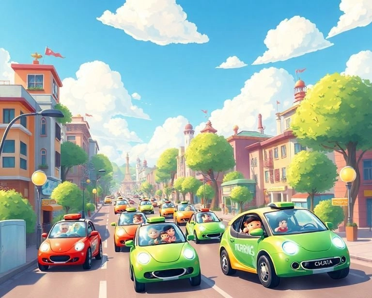 Şehrin Işıklı Yolları: Elektrikli Araba Macerası Masalı Şehrin Işıklı Yolları: Elektrikli Araba Macerası Masalı