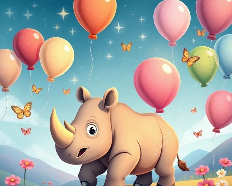 Gergedanın Uçan Balonu Masalı Gergedanın Uçan Balonu Masalı