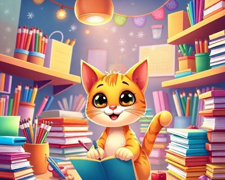 Kırtasiyeci Kedi ve Renkli Kağıtlar Masalı