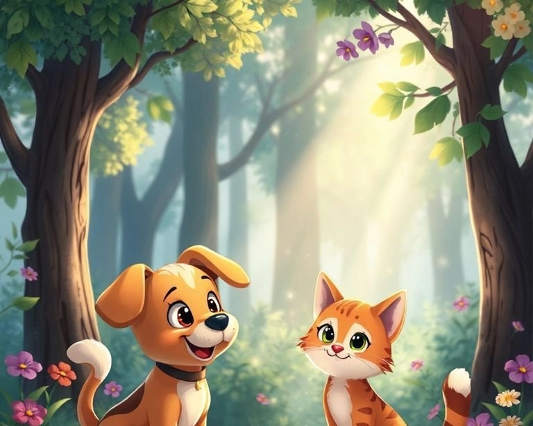 Köpek ve Kediciğin Dostluğu Masalı Köpek ve Kediciğin Dostluğu Masalı