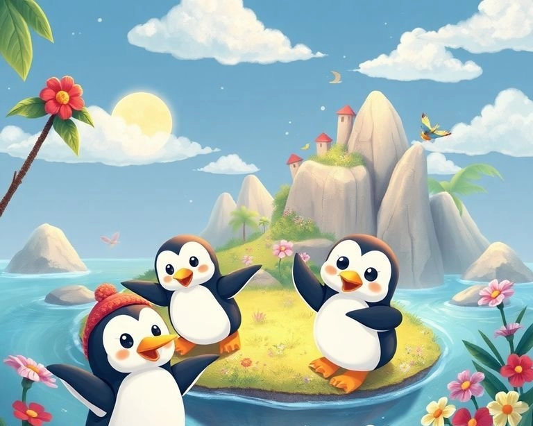 Penguenlerin Büyülü Ada Macerası Masalı Penguenlerin Büyülü Ada Macerası Masalı