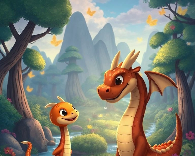 Yılanın Cesur Serüveni: Ejderha ile Karşılaşma Masalı Yılanın Cesur Serüveni: Ejderha ile Karşılaşma Masalı