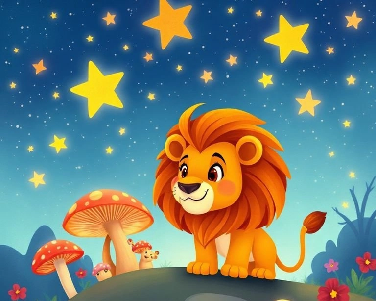 Aslanın Yıldızlı Macerası Masalı Aslanın Yıldızlı Macerası Masalı