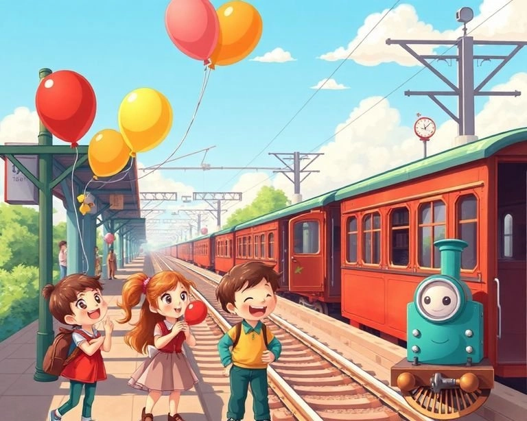 Demiryolu Peronunda Eğlenceli Oyun Masalı Demiryolu Peronunda Eğlenceli Oyun Masalı