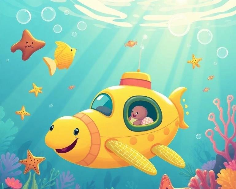Komik Denizaltının Yolculuğu: Denizaltı Dünyasının Gülümseten Hikayesi Masalı