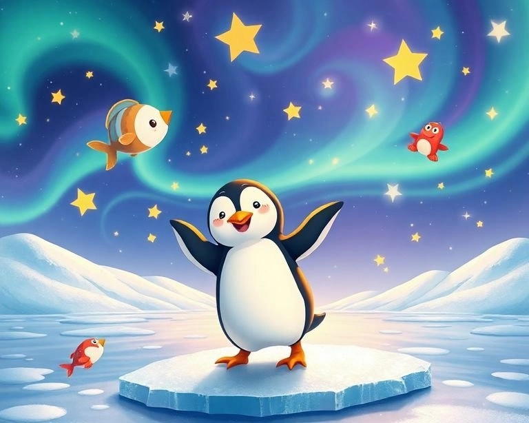 Kuzey Kutbu Pengueni ve Yıldızlarla Dans Masalı Kuzey Kutbu Pengueni ve Yıldızlarla Dans Masalı
