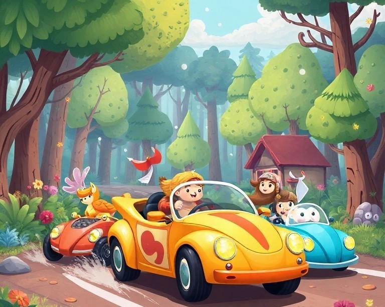 Masal Ormanındaki Araba Yarışı Masalı Masal Ormanındaki Araba Yarışı Masalı