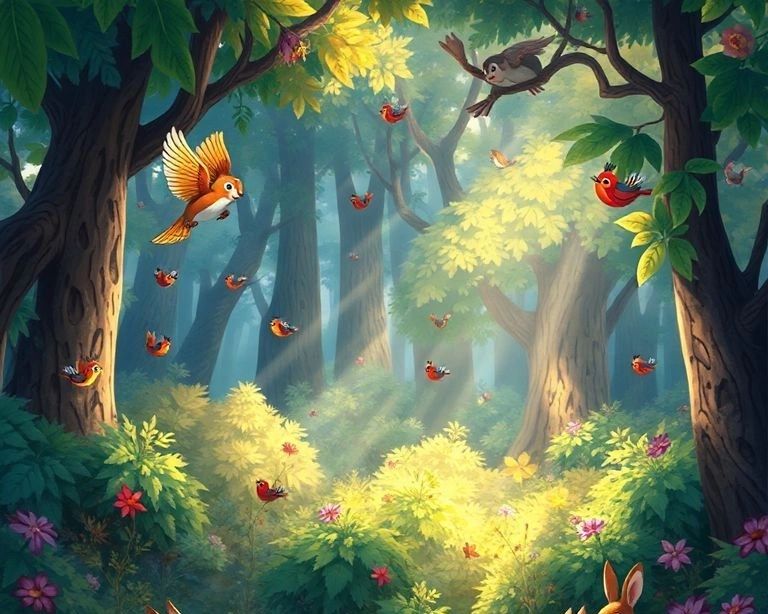 Rengarenk Ormanın Gizemli Ressamı Masalı Rengarenk Ormanın Gizemli Ressamı Masalı