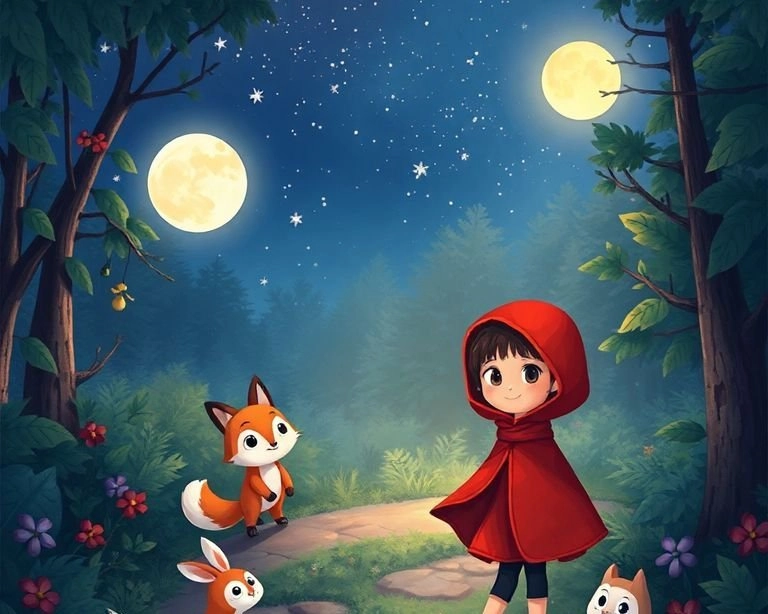 Kırmızı Pelerinli Kızın Macerası: Gece Yarısı Hikayesi Masalı