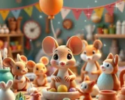 Seramikçi Fare ve Renkli Çanaklar Masalı Seramik i