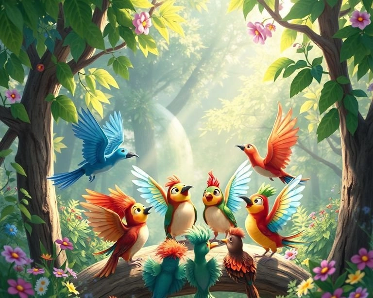 Arkadaşlık Kanatları: Kuşların Macerası Masalı