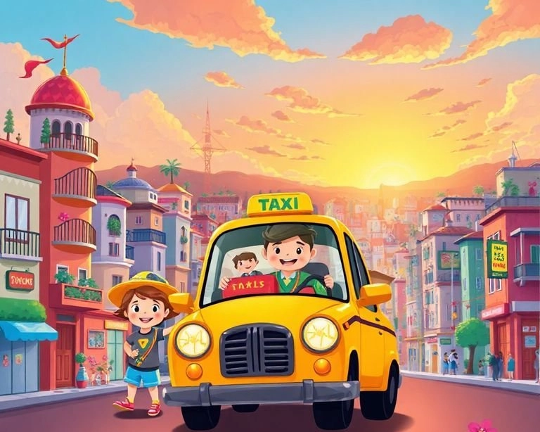 Renkli Yolculuk: Taksi Şoförü'nün Serüveni Masalı Renkli Yolculuk: Taksi Şoförü'nün Serüveni Masalı