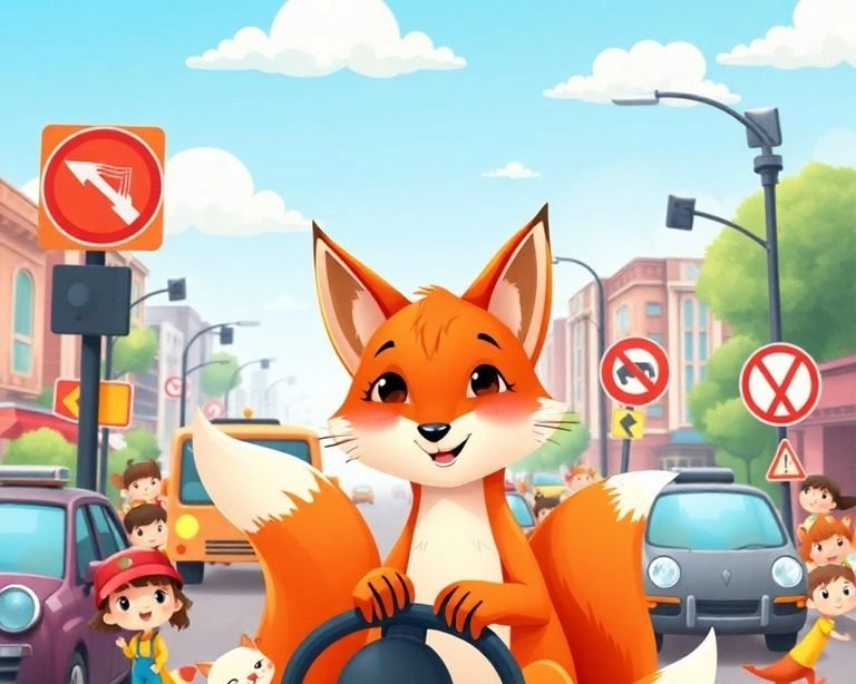 Trafikte Yardımsever Tilki Masalı Trafikte Yardımsever Tilki Masalı